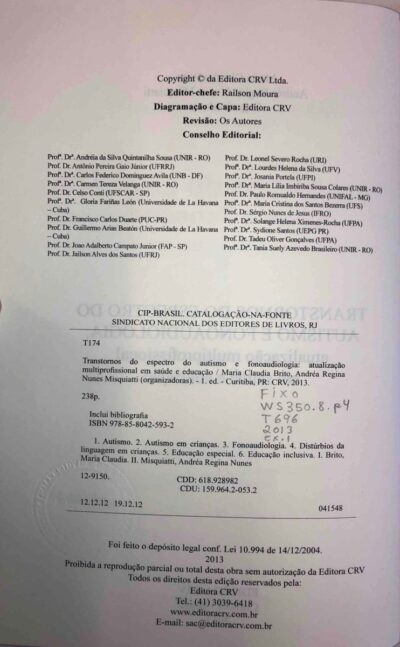Transtornos do espectro do autismo e fonoaudiologia: atualização multiprofissional em saúde e educação - Imagem 3
