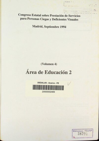 Actas del Congreso Estatal sobre Prestación de Servicios para Personas Ciegas y Deficientes Visuales: area de educación 2 - Imagem 2