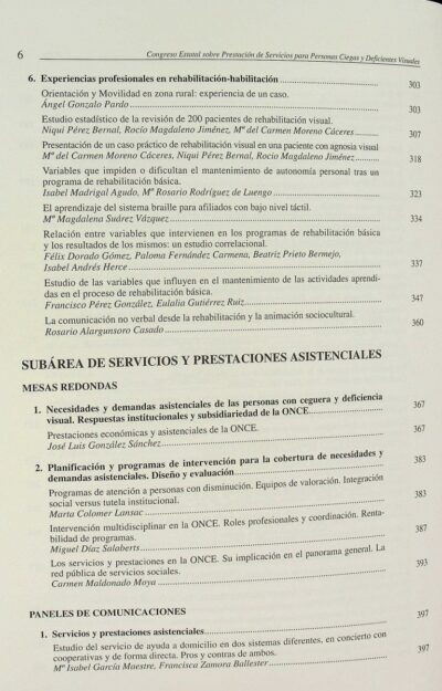 Actas del Congreso Estatal sobre Prestación de Servicios para Personas Ciegas y Deficientes Visuales: area de acción social y autonomía personal - Imagem 7