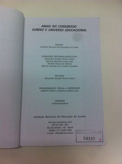 Anais do Congresso: Surdez e universo educacional - Imagem 4