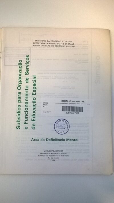 Subsídios para organização e funcionamento de serviços de educação especial: área da deficiência mental - Imagem 2