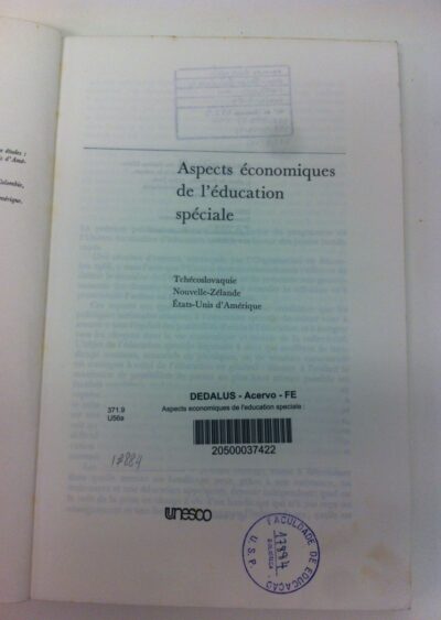 Aspects économiques de l'éducation spéciale: Tchécoslovaquie, Nouvelle-Zélande, États-Unis d'Amérique
