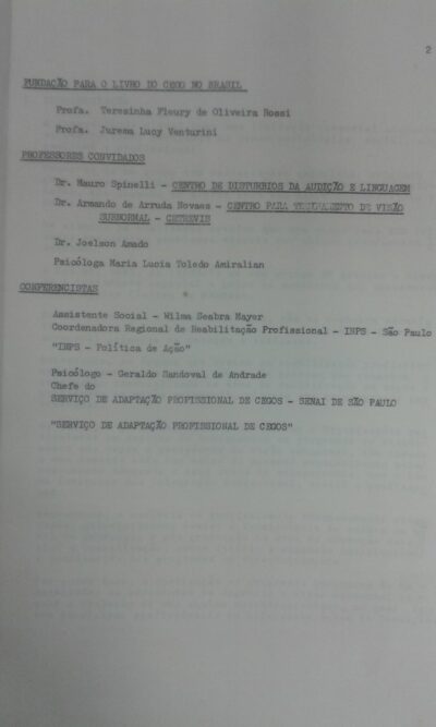 Curso de atualização sobre educação especial e reabilitação profissional de portadores de cegueira e visão subnormal - Imagem 3