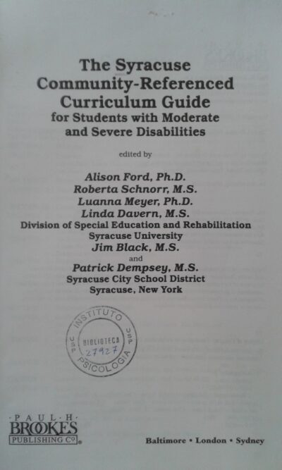 The Syracuse Community-Referenced: curriculum guide for students with moderate and severe disabilities - Image 2