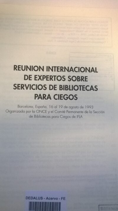 Reunion internacional de expertos sobre servicios de bibliotecas para ciegos - Image 2